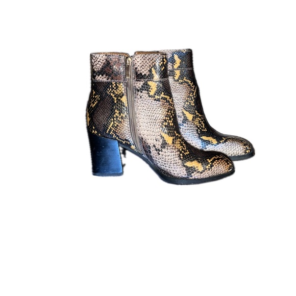 Franco Sarto brown snakeskin ankle booties, size 7.5 - Picture 5 of 6